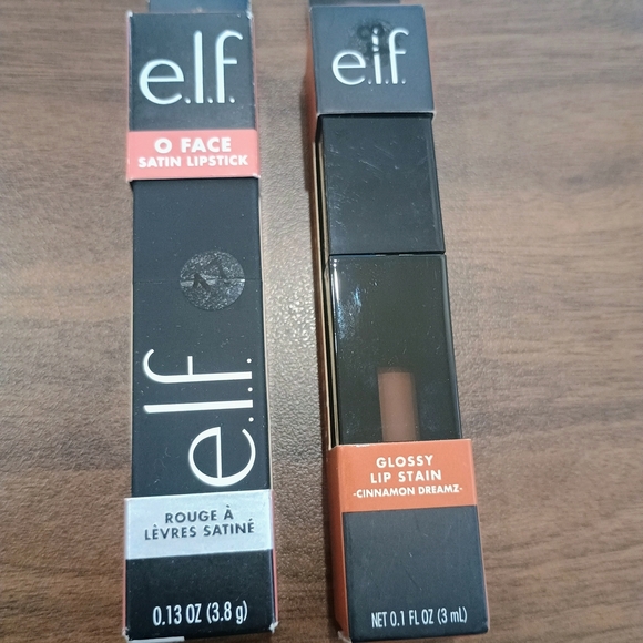 ELF Other - Set Of 2.  1ELF O Face Satin Lipstick and 1 Glossy Lip Stain - Cinnamon Dreamz